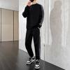 Moletom Gola Redonda Texturizado Camiseta Manga Longa Roupas Primavera e Outono Esportes Lazer Meninos Estiloso Bonito Usar Um Conjunto Completo
