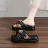 Sandalias de Verano de Suela Gruesa con Lunares para Mujer, que Aumentan la Altura, Nuevo Estilo de Hada 2026, Combinan Bien con Faldas, Sandalias de Playa, Chanclas