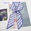Lenço de seda longo para todos os jogos Gravata Cinto de cabelo Arco Carta Floral Fita Tie Bolsa Acompanhando Presente Pequeno Lenço de Seda Cinto
