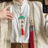 Borla Larga con Flecos Soporte para Corona Collar de Nube Hecho en Ming Accesorios Hanfu Estilo Antiguo Seguro Larga Vida Cierre Estilo Chino Nuevo Retro