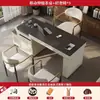 Mesa de Café Móvil Multifuncional Giratoria Retráctil de Piedra Sinterizada para Balcón, Hogar, Apartamento Pequeño, Sala de Estar, Oficina, Mesa Integrada para Preparar Té