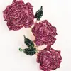 Broche de flor de diamantes de imitación creativo, joyería de moda coreana, combina con todo, temperamento, accesorios para cuello de ropa de mujer