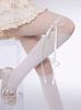 Pure Desire Estilo Lolita Costura Meias de Seda Preta Meias Femininas All-match Emagrecimento Strap Bow Base de Seda Preta Meia-calça