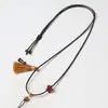 Corda de cordão de couro para pendurar pingente, colar de nó de ouro trançado de jade unissex, cordão de pingente de jade com fivela de paz
