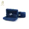 Caixa de joias de veludo pequena e portátil criativa para anel, caixa de joias e colares, caixa de joias azul royal, fabricada em fábrica