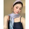 Bufanda de Seda Calada con Encaje y Volantes Estilo Coreano para Mujer, Temporada de Primavera, Bufanda de Cuello de Doble Capa de Alta Gama, Accesorio de Protección para el Cuello de Vacaciones