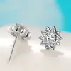 Pendientes de estrella de seis puntas chapados en plata 925 de estilo coreano, elegantes y brillantes, de cinco puntas.