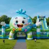 Parque de diversões inflável comercial, pista de obstáculos para várias pessoas, trampolim inflável, equipamento de diversão quadrado, castelo inflável grande