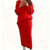 Moda Femenina Otoño/Invierno 2026 Nuevo Suéter de Punto Trenzado Estilo Europeo y Americano Amazon Conjunto de Vestido para Mujer