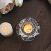 Porta-Velas Europeu e Americano de Venda Quente Transfronteiriço Flor de Quatro Folhas de Vidro Branco de Alta Qualidade para Lâmpadas de Buda, Lâmpadas de Manteiga e Suportes de Lótus