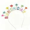 Diadema de Letras Coloridas con Goteo de Aceite Estilo Nuevo Feliz Cumpleaños Fiesta de Cumpleaños Infantil Diadema de Estrella Accesorio para el Cabello