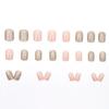 Estilo Francés Dulce de Niña Corto Rosa Glitter Blanco Vintage Uña Removible 24 Estilo Comercio Exterior