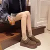 2026 Nuevos Zapatos de Piel Birkenstock Gruesos y Cálidos de Invierno, Famosos en Internet, Retro, que Aumentan la Altura, de Suela Gruesa, Zapatos de Algodón para Mujer