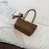 Bolso tote tejido de estilo artístico y vintage para mujer, gran capacidad, adecuado para ir al trabajo, bolso de hombro, bolso de mano, en un sofisticado color morado