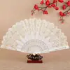 Abanico Plegable de Danza de Estilo Europeo de una Sola Flor con Polvo Dorado Abanico Retro Abanico Español de Plástico Fábrica Propia Soporta Dibujos y Muestras