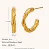 Ornamentos de Aço Inoxidável Popular Europeu e Americano Novo Estilo Nicho Versátil Personalidade Brincos Banhados a Ouro 18K Brincos com Textura Irregular