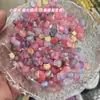 Pó Acrílico Luminoso Transparente Preenchido com Pó Dourado Fosco Cabeça de Gato Furo Reto Contas Acessórios para Pulseira Colar Artesanal DIY Atacado
