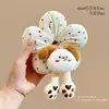 Lindo Scrunchie de Flor y Lazo Gatito de Dibujo Animado Cuerda para el Cabello Rellena de Algodón Versátil para Moño