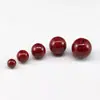 Contas redondas de cinábrio cru, contas soltas para pingentes de carro DIY, pulseiras, chaveiros, acessórios, contas separadoras de areia translúcidas, contas redondas de areia de cristal