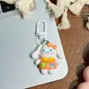 Mochila Linda Guardería Sanrio Tamaño Mediano Llavero Colorido Gato Dulce Chica Melo Decoración de Mochila