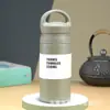 Efeito Linha Aço Inoxidável 304 Tampa Portátil Elemento Copo Portátil Simples Copo de Acompanhamento Copo de Presente Tampa Plana Copo Térmico