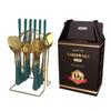 Conjunto de talheres de aço inoxidável 24 peças caixa colorida talheres para quatro refeições principais 6 pessoas suporte de metal caixa de presente preta