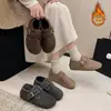 Zapatos de mujer para otoño e invierno, forrados de felpa y engrosados, zuecos de algodón, con calor añadido, diseño interior que aumenta la altura y forro de felpa, mocasines slip-on 2026