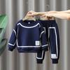 Traje de Niño 2085 Primavera y Otoño 2023 Suéter de Manga Larga para Niños Pequeños y Medianos Estilo Occidental Celebridad de Internet Traje Genial Atractivo para Niño Traje de Moda