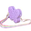 Fabricante Mayorista Bolsa de Silicona Mariposa Almacenamiento Infantil Monedero Versátil Bolso Cruzado Lindo Bolso Pequeño de Hombro para Regalo para Mujeres