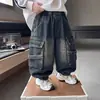 Pantalones vaqueros para niño, ropa infantil de otoño, nuevo estilo 2026, pantalones casuales de trabajo frescos para primavera y otoño para niños pequeños