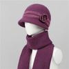 Outono e inverno meia-idade e idosos chapéu feminino mãe lã chapéu avó velha senhora inverno lã-forrado quente à prova de frio chapéu de malha