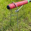 Soporte de doble propósito para caña de mar, simple, con clavija al suelo, soporte para caña de mar, metal, mano de mar, soporte de doble propósito, horquilla de tierra, soporte simple con clavija al suelo