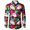 Camisa para Hombre Navidad Día de Navidad Impresión Digital Patrón Divertido Elástica en Cuatro Direcciones Tejido Cómodo Sin Planchado