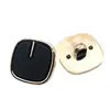 Botón cuadrado para abrigo suéter de mujer, electrochapado de plástico, cuadrado de pierna alta, combinación de dos piezas negro dorado, botón de combinación negro mate