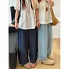 Calças Jeans Finas de Verão para Mulheres, Comprimento Petite, Corpo em Formato de Pera, Calças Retas, Tamanho Grande, Calças de Seda Gelada de Pernas Largas
