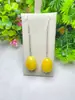Con forma de cera de abeja ámbar aretes largos nuevos aretes de perla roja sangre para mujer S925 colgante de hilo de hongo blanco aretes de cuentas redondas
