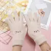 Luvas Outono Inverno Femininas Quentes Estudante Estilo Coreano Fofo Com Veludo Adicional Espessadas Para Montar Cinco Dedos À Prova de Frio Tela Sensível ao Toque Luvas de Algodão