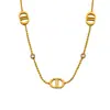 Cadena de suéter de acero inoxidable europea y americana de alta gama versátil cadena para la clavícula con letra CD collar de nariz de cerdo dorada vintage para mujer