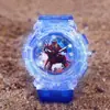 Reloj infantil de Iron Man Estudiante de primaria Superhéroe de Marvel luz intermitente luminoso electrónico para niños reloj de cuarzo de alfabetización