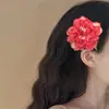 Nuevo Estilo Pinza para el Cabello de Flor de Peonía con Pistilo, Accesorio para el Cabello Estilo Vacaciones en la Costa, Combinado con una Pinza para el Cabello Atmosférica y Elegante, Pinza de Pato