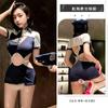 Lencería Sexy de Pecho Pequeño Push-Up Tentación Caliente Deseo Puro Talla Grande Sexy Uniforme de Policía Hermana Mayor Cardigan con Cremallera 6237