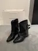 Botines cortos para mujer 2026 nuevo otoño e invierno vintage color marrón Maillard tacón alto plataforma tacón grueso pierna ancha botines para pantalón