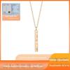Venda Quente colar longo romano digital oco com diamantes, moderno, versátil, de aço titânio, com diamantes reais, em ouro rosé