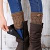Cubrepiernas Transfronterizos Cubierta para Piernas Lana Tejida Protectores de Piernas Botas Doble Capa Engrosado Botón en Forma de W Cubierta para Calcetines