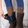 2019 Polainas de Explosão Cobertura para Pernas Lã Tricotada Pernas Protegendo Botas Camada Dupla Espessada Botões em Forma de W Meias