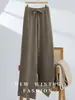 Pantalones de Terciopelo Anchos Andy para Mujer, Cintura Alta Elástica, Longitud Extendida, Pantalones de Lana Sencillos de Color Sólido a la Moda, Nuevo Modelo 2026