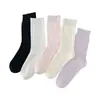 Calcetines Serie Miu para Mujer, Malla Fina Hueca de Trébol de Cuatro Hojas para Primavera y Verano, Calcetines Anchos Versátiles de Color Sólido, Calcetines sin Costuras