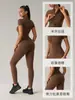 Macacão de Yoga de Manga Curta Estilo Europeu e Americano para Mulheres, Calça Fitness Sexy Levanta Bumbum, Macacão Esportivo Elástico Justo Dlt001