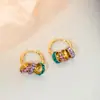 Pendientes de Cuentas Tricolor, Pendientes de Nicho Adecuados para el Verano, Lujo Accesible, Pinzas para Orejas Francesas de Gama Alta y Únicas