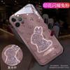 Capa Brilhante Estampada Coelho Maçã para Celular 14Pro Iphone13 Luz de Chamada Recebida 17 Casal 15 Novo Estilo 16 Aplicável